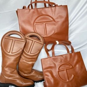 Telfar Tote Tan Large and Telfar Tote Tan Medium COMBO